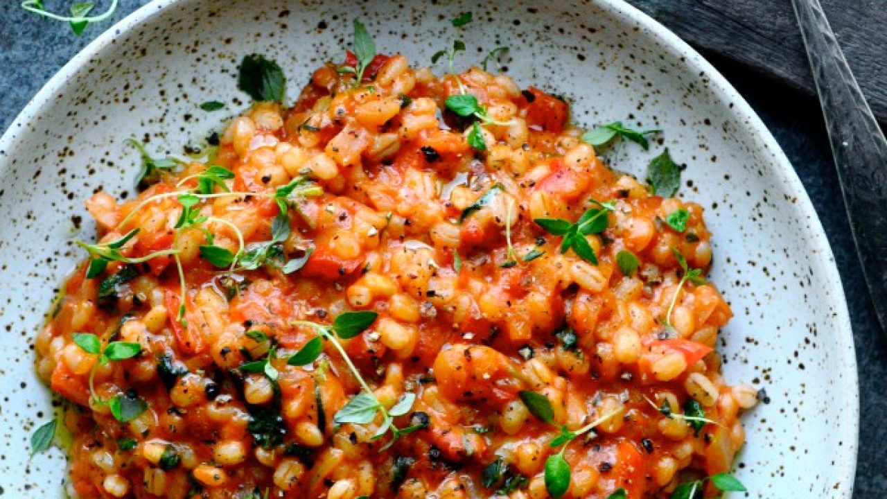 Hungry Couple: Pan Roasted Tomato Barley Risotto